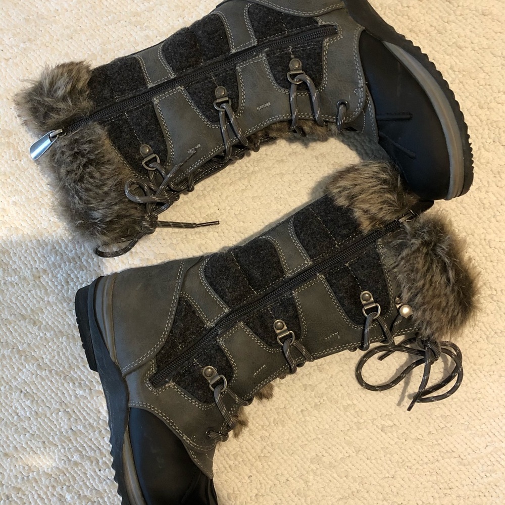 Blondo Sport Sasha Grey Fur Lined Snow Rain Boots